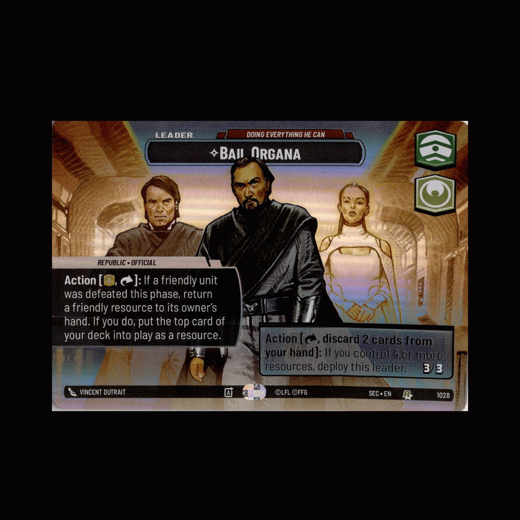 Bail Organa - Doing Everything He Can (Showcase) (Back)
