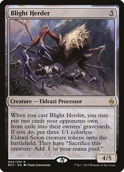 2015 Magic: The Gathering: Battle for Zendikar (BFZ) - Blight Herder (#2, Rare) (, Near Mint)