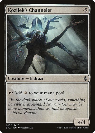 2015 Magic: The Gathering: Battle for Zendikar (BFZ) - Kozileks Channeler (#10, Common) (, Lightly Played)