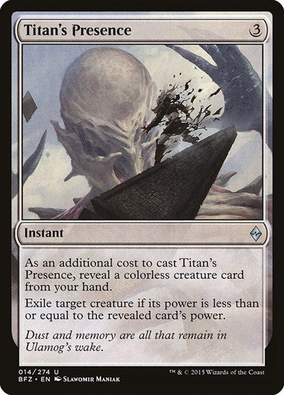 2015 Magic: The Gathering: Battle for Zendikar (BFZ) - Titans Presence (#14, Uncommon) (, Near Mint)