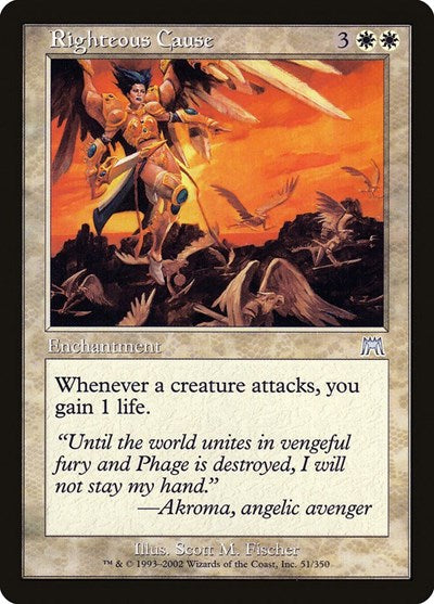 2002 Magic: The Gathering: Onslaught (ONS) - Righteous Cause (#51, Uncommon) (, Lightly Played)