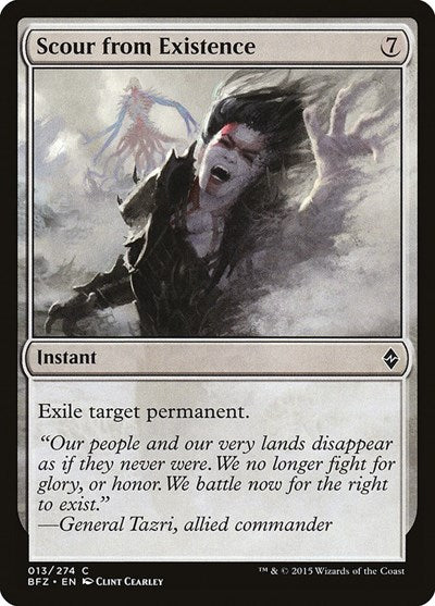 2015 Magic: The Gathering: Battle for Zendikar (BFZ) - Scour from Existence (#13, Common) (, Near Mint)