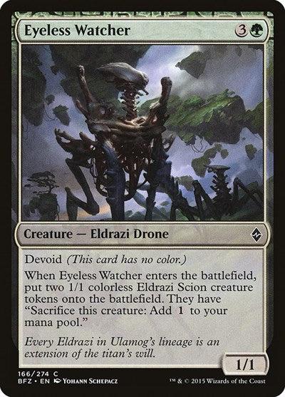 2015 Magic: The Gathering: Battle for Zendikar (BFZ) - Eyeless Watcher (#166, Common) (, Lightly Played)