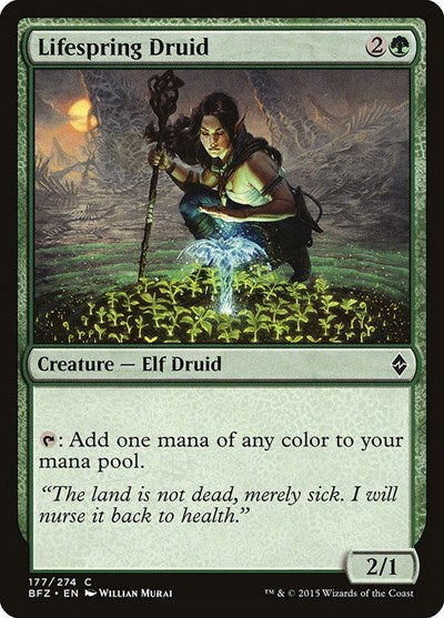 2015 Magic: The Gathering: Battle for Zendikar (BFZ) - Lifespring Druid (#177, Common) (, Near Mint)