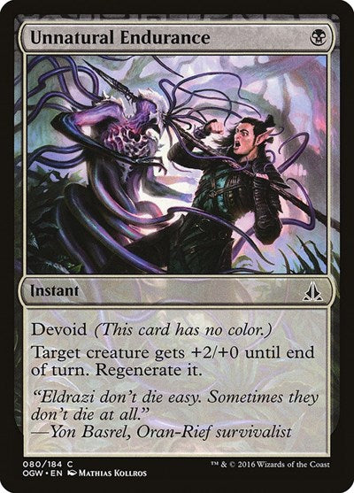 2016 Magic: The Gathering: Oath of the Gatewatch (OGW) - Unnatural Endurance (#80, Common) (, Lightly Played)