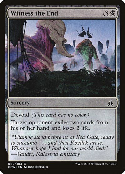 2016 Magic: The Gathering: Oath of the Gatewatch (OGW) - Witness the End (#82, Common) (, Lightly Played)