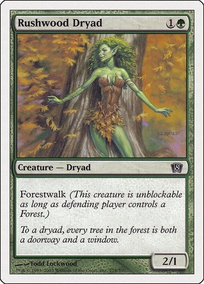 2003 Magic: The Gathering: 8th Edition (8ED) - Rushwood Dryad (#278★, Common) (, Near Mint)