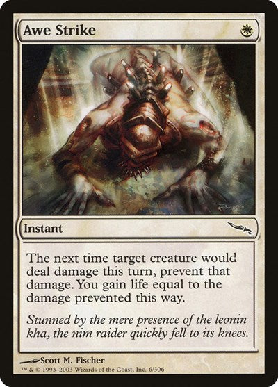 2003 Magic: The Gathering: Mirrodin (MRD) - Awe Strike (#6, Common) (, Near Mint)