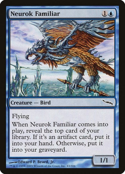 2003 Magic: The Gathering: Mirrodin (MRD) - Neurok Familiar (#43, Common) (, Lightly Played)