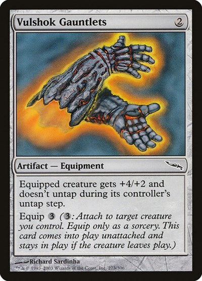 2003 Magic: The Gathering: Mirrodin (MRD) - Vulshok Gauntlets (#273, Common) (, Near Mint)