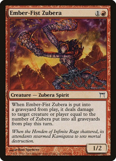 2004 Magic: The Gathering: Champions of Kamigawa (CHK) - Ember Fist Zubera (#166, Common) (, Near Mint)