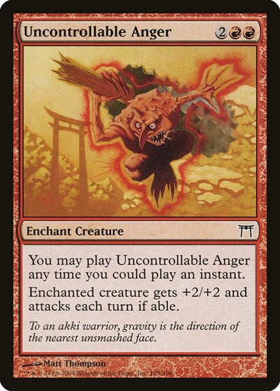 2004 Magic: The Gathering: Champions of Kamigawa (CHK) - Uncontrollable Anger (#195, Common) (, Near Mint)