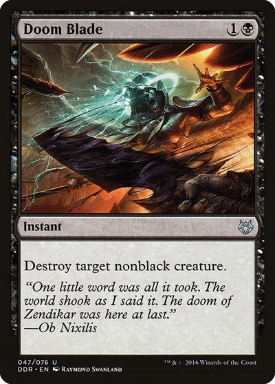 2016 Magic: The Gathering: Duel Decks: Nissa vs. Ob Nixilis (DDR) - Doom Blade (#47, Uncommon) (, Near Mint)