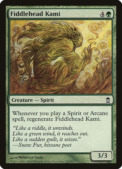 2005 Magic: The Gathering: Saviors of Kamigawa (SOK) - Fiddlehead Kami (#130, Common) (, Near Mint)