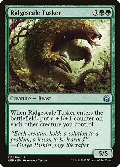 2017 Magic: The Gathering: Aether Revolt (AER) - Ridgescale Tusker (#121, Uncommon) (, Near Mint)