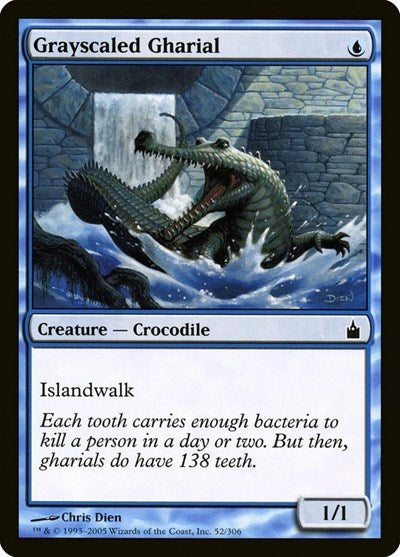 2005 Magic: The Gathering: Ravnica: City of Guilds (RAV) - Grayscaled Gharial (#52, Common) (, Lightly Played)