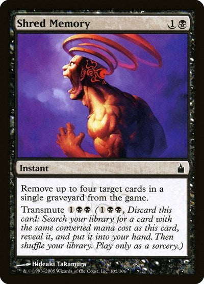 2005 Magic: The Gathering: Ravnica: City of Guilds (RAV) - Shred Memory (#105, Common) (, Lightly Played)