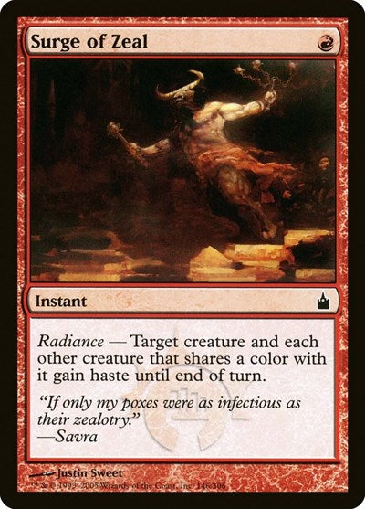 2005 Magic: The Gathering: Ravnica: City of Guilds (RAV) - Surge of Zeal (#146, Common) (, Lightly Played)