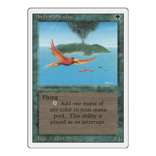1994 Magic: The Gathering: Revised Edition (3ED) - Birds of Paradise (#187, Rare) (, Lightly Played)
