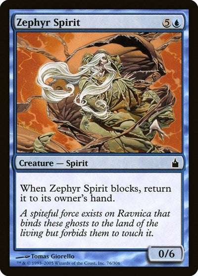 2005 Magic: The Gathering: Ravnica: City of Guilds (RAV) - Zephyr Spirit (#76, Common) (, Lightly Played)