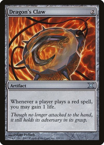 2007 Magic: The Gathering: 10th Edition (10E) - Dragons Claw (#322, Uncommon) (, Near Mint)