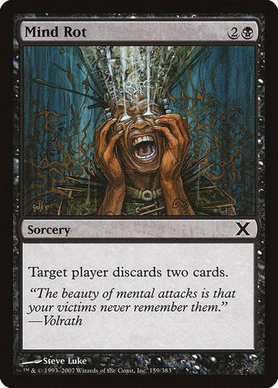 2007 Magic: The Gathering: 10th Edition (10E) - Mind Rot (#159, Common) (, Lightly Played)