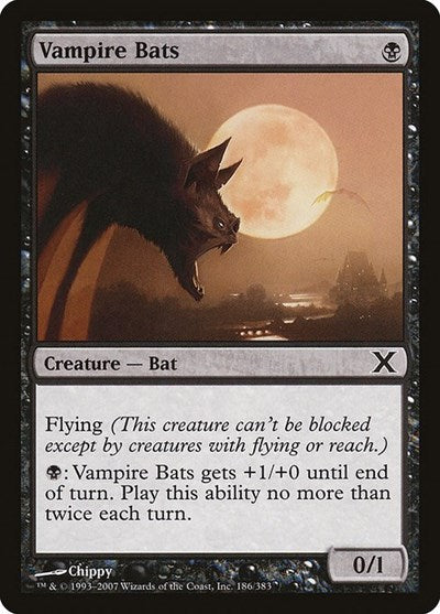 2007 Magic: The Gathering: 10th Edition (10E) - Vampire Bats (#186★, Common) (, Lightly Played)