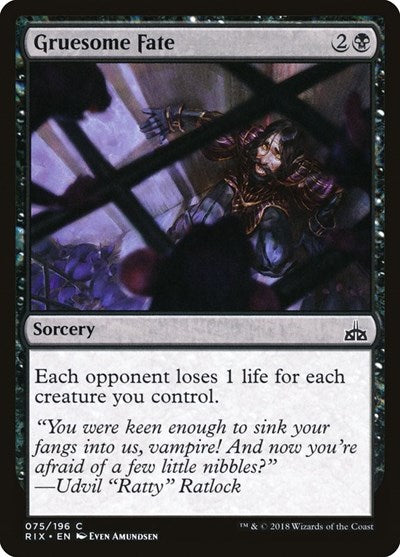 2018 Magic: The Gathering: Rivals of Ixalan (RIX) - Gruesome Fate (#75, Common) (, Lightly Played)