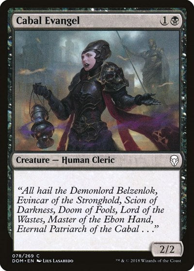 2018 Magic: The Gathering: Dominaria (DOM) - Cabal Evangel (#78, Common) (, Near Mint)
