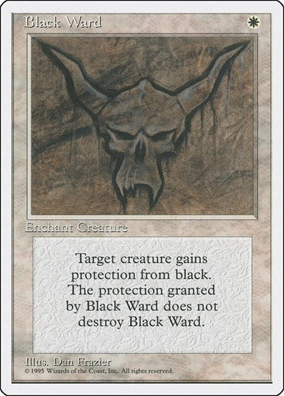 1995 Magic: The Gathering: Fourth Edition (4ED) - Black Ward (#8, Uncommon) (, Lightly Played)