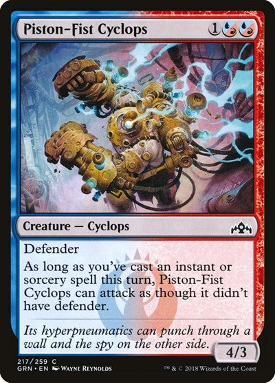 2018 Magic: The Gathering: Guilds of Ravnica (GRN) - Piston Fist Cyclops (#217, Common) (, Lightly Played)