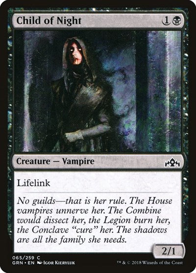 2018 Magic: The Gathering: Guilds of Ravnica (GRN) - Child of Night (#65, Common) (, Lightly Played)