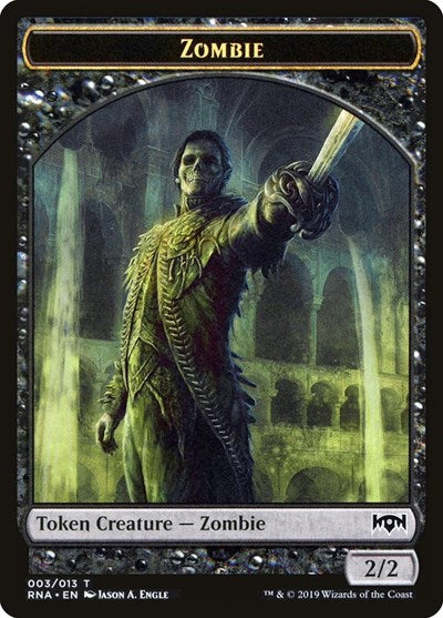 2019 Magic: The Gathering: Ravnica Allegiance (RNA) - Zombie Token (#3, T) (, Lightly Played)