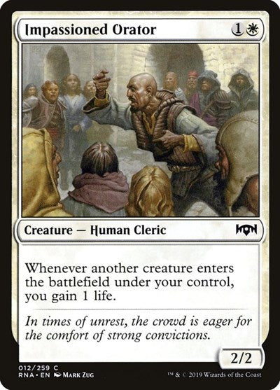 2019 Magic: The Gathering: Ravnica Allegiance (RNA) - Impassioned Orator (#12, Common) (, Lightly Played)