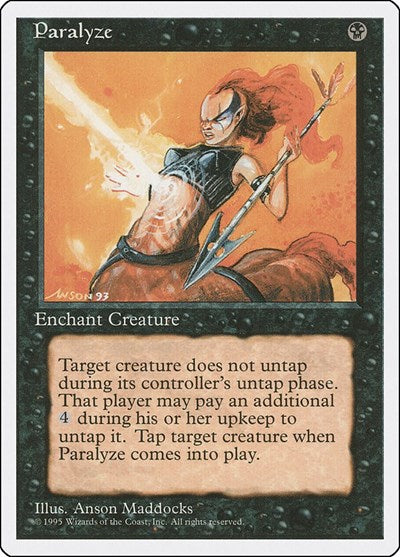 1995 Magic: The Gathering: Fourth Edition (4ED) - Paralyze (#151, Common) (, Lightly Played)