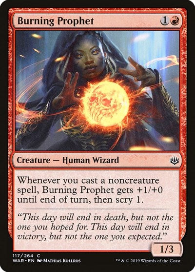 2019 Magic: The Gathering: War of the Spark (WAR) - Burning Prophet (#117, Common) (, Lightly Played)