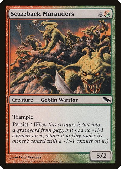 2008 Magic: The Gathering: Shadowmoor (SHM) - Scuzzback Marauders (#216, Common) (, Near Mint)