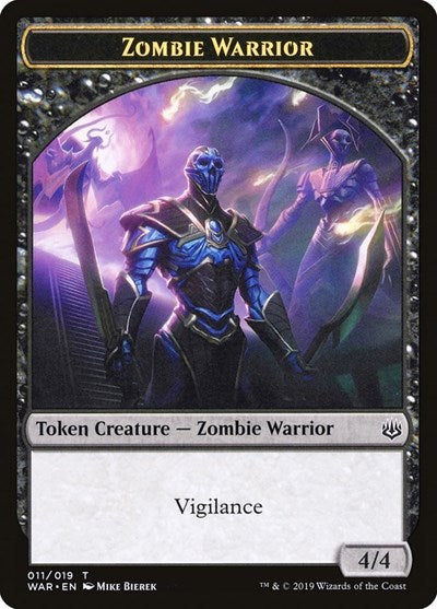 2019 Magic: The Gathering: War of the Spark (WAR) - Zombie Warrior Token (#11, T) (, Lightly Played)