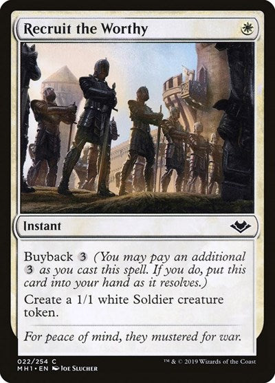 2019 Magic: The Gathering: Modern Horizons (MH1) - Recruit the Worthy (#22, Common) (, Near Mint)