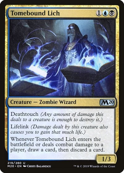 2019 Magic: The Gathering: Core Set 2020 (M20) - Tomebound Lich (#219, Uncommon) (, Lightly Played)