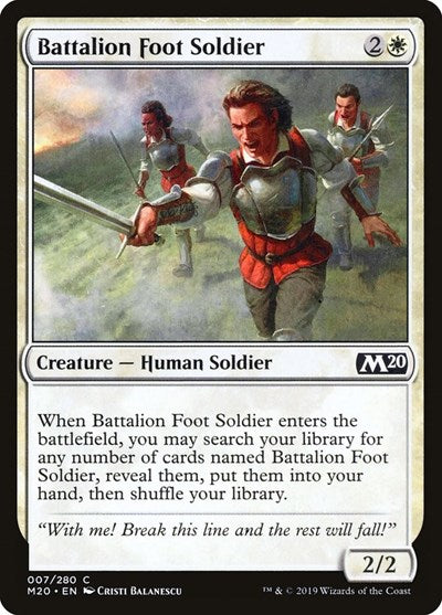 2019 Magic: The Gathering: Core Set 2020 (M20) - Battalion Foot Soldier (#7, Common) (, Lightly Played)