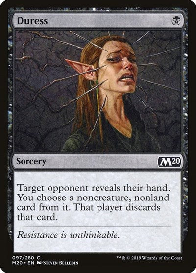 2019 Magic: The Gathering: Core Set 2020 (M20) - Duress (#97, Common) (, Near Mint)