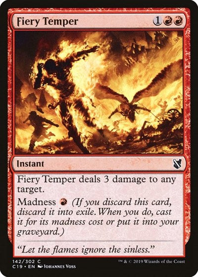 2019 Magic: The Gathering: Commander 2019 (C19) - Fiery Temper (#142, Common) (, Lightly Played)