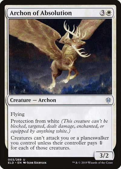 2019 Magic: The Gathering: Throne of Eldraine (ELD) - Archon of Absolution (#3, Uncommon) (, Near Mint)