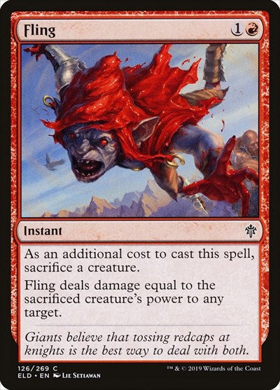 2019 Magic: The Gathering: Throne of Eldraine (ELD) - Fling (#126, Common)