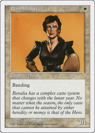 1997 Magic: The Gathering: Fifth Edition (5ED) - Benalish Hero (#10, Common) (, Near Mint)