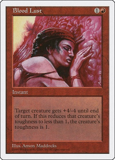 1997 Magic: The Gathering: Fifth Edition (5ED) - Blood Lust (#212, Common) (, Near Mint)
