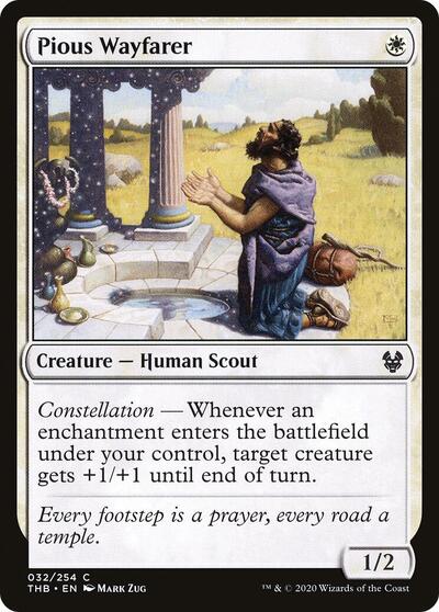 2020 Magic: The Gathering: Theros Beyond Death (THB) - Pious Wayfarer (#32, Common) (, Lightly Played)