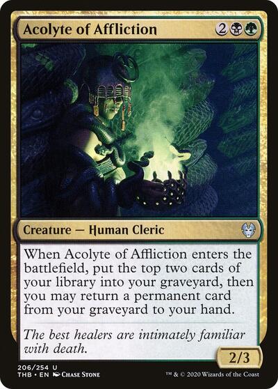 2020 Magic: The Gathering: Theros Beyond Death (THB) - Acolyte of Affliction (#206, Uncommon) (, Lightly Played)