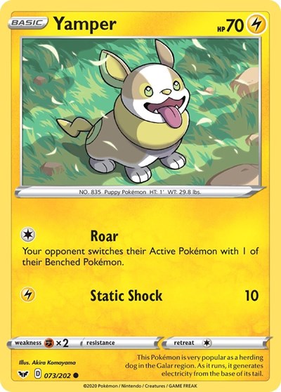 2020 Pokemon: SWSH01: Sword & Shield Base Set (SWSH01) - Yamper 073 (#073/202, Common) (, Near Mint)